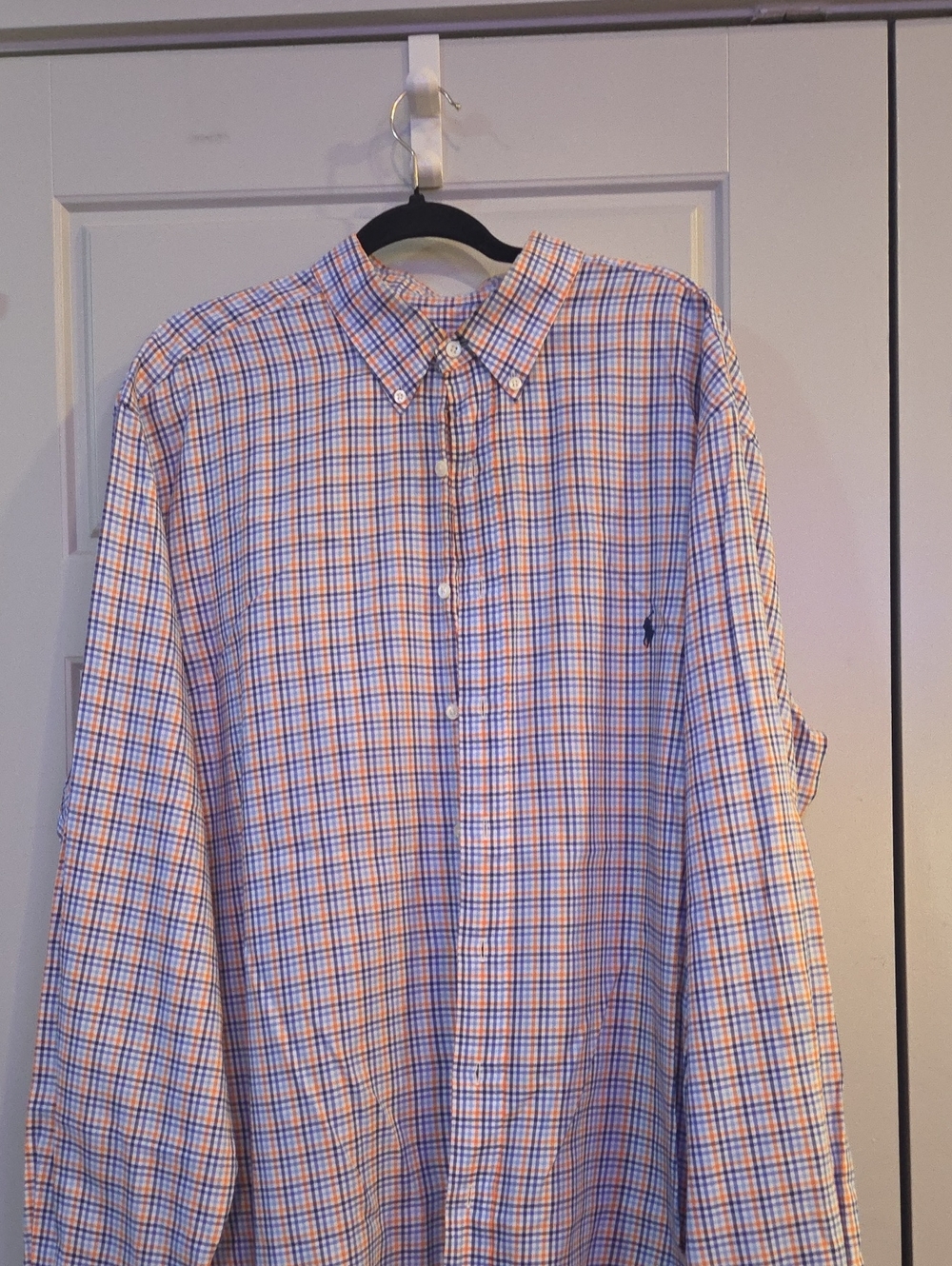 Ralph Lauren Men’s Blue & Orange Plaid Button-Down Shirt
